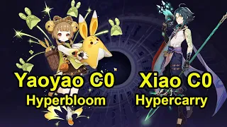 F2P Friendly Yaoyao C0 Hyperbloom & Xiao C0 Hyeprcarry Spiral abyss floor 12 genshin Impact