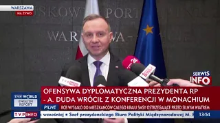 Prezydent Andrzej Duda w Monachium: Sojusznicy zgadzają się z tym, że musimy wspierać Ukrainę