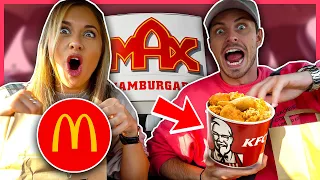 DRIVE THRU ROULETTE! EATS what the person IN FRONT of us ORDERS *CAR ACCIDENT?!*