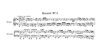 Bach/Reger - BWV 1048, Brandenburg Concerto No. 3, arr. for piano 4 hands w/ score