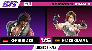 Blackkazama (Asuka) vs Sephiblack (Miguel) Losers Finals - ICFC EU Tekken 7 Season 3 Finals