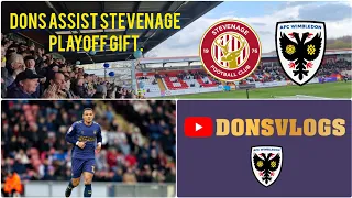 DONS ASSIST STEVENAGE PLAYOFF GIFT. STEVENAGE TOWN V AFC WIMBLEDON. 15.04.23.