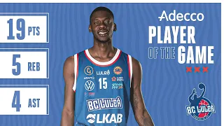 Adecco player of the game vs. Umeå BSKT: De'Riante Jenkins