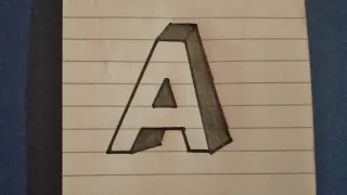 3D letter A / How to draw capital alphabet / easy to make it