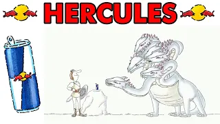 🐉 "HERCULES vs. LERNAEAN HYDRA" - 🥤⚡ Red Bull gives you wings.