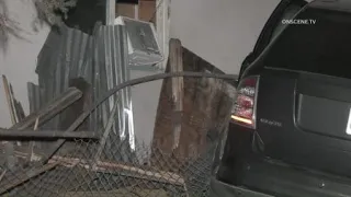 Car Hits Truck, Narrowly Misses More Cars, Then Hits House, Driver Flees | Riverside