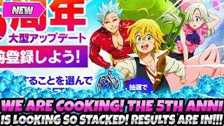 *WE ARE ABSOLUTELY COOKING!!* THE 5TH ANNI IS LOOKING SO STACKED! RESULTS ARE IN! (7DS Grand Cross