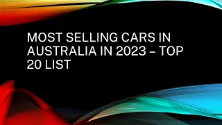 2023 Best selling cars in Australia