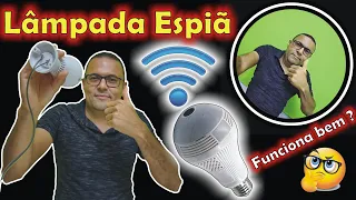 Como Instalar Camera Espiã Lampada V380 VR CAM Wifi Panoramica 360 de Segurança 1080p Full HD