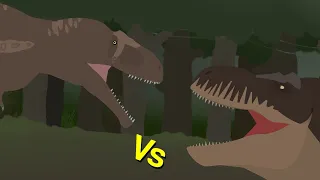 [MESOZOIC-BATTLE]Tyrannosaurus VS Giganotosaurus (STICK-NODES)