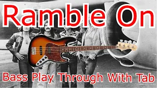 Led Zeppelin - Ramble On - Bass Cover - With Tab