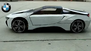 How to make Car from Cardboard || BMW i8 || DIY Cardboard car