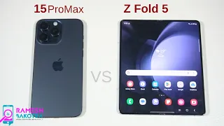 Apple iPhone 15 Pro Max vs Samsung Galaxy Z Fold 5 Speed Test and Camera Comparison