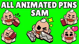 Sam Pins (Animated) | Brawl Stars | Green Screen