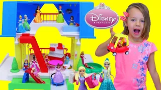 Disney Princess MagiClip Dolls Move Into LITTLE TIKES DOLLHOUSE Magic Clip Dolls Ariel Belle Aurora