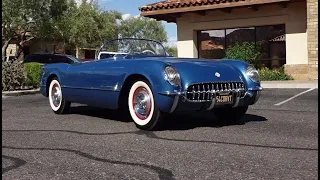 1954 Chevrolet Chevy Corvette in Pennant Blue & Engine Sound on My Car Story with Lou Costabile