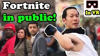 FORTNITE Dances in PUBLIC Challenge!!!  (In VR!!)