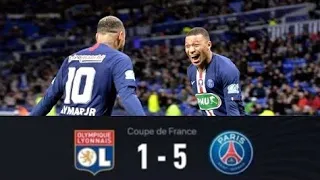 Lyon vs psg (1-5) highlights/French cup semi final