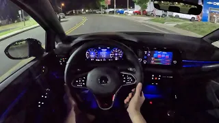 2023 Volkswagen Golf GTI S - POV Night Drive (Binaural Audio)