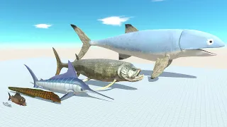 HeroFish of Evolution VS All Dinosaurs ShinGodzilla Escape from Fish  Animal Revolt Battle Simulator