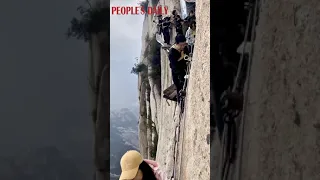 Mount Huashan in northwest China's Shaanxi Province is known for steep and perilous peaks