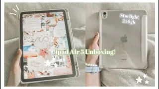 *ASMR* IPAD AIR 5 UNBOXING!| Starlight 256gb 🌟