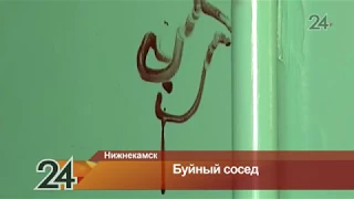 В Нижнекамске неадекватный мужчина порезал себе руку и залил кровью подъезд