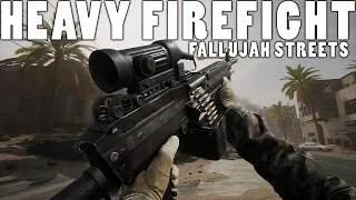 HEAVY FIREFIGHTS IN FALLUJAH WITH M249 SAW - Squad 100 Player Gameplay