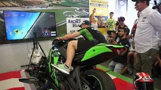 Jonathan Rea, SBK World Champion riding a ZX10RR on Moto Trainer