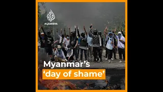 International condemnation after more than 100 killed in Myanmar |  AJ #shorts