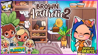 🏡✨ Habitación Brown Aesthetic con MUEBLES GRATIS para una familia de 4 👨‍👩‍👧‍👦 AVATAR WORLD  Piso 2