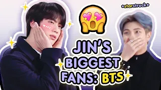 bts being jin's biggest fanboys