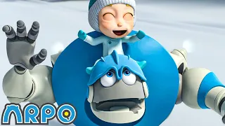 Dashing Through the Snow on a BROKEN SLEIGH | Baby Daniel & ARPO The Robot | Funny Cartoons for Kids