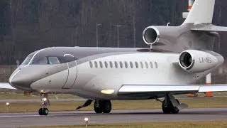 Dassault Falcon 7X "Mini Bandit" LX-MES Take Off at Bern Airport