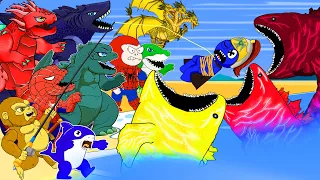 Crocozilla x Godzilla atomic Baby RAINBOW fish Monsterverse: KONG Strongest Skull Bloop Compilation