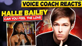 Vocal coach ANALYZES | Halle Bailey - can you feel the love tonight (reaction)