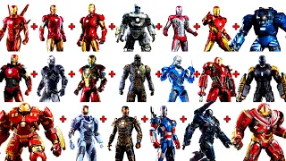 Combining 20 IRON MAN SUITS into ONE!  CHARACTER FUSION!