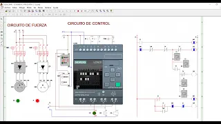 circuito 2 electrobombas controladas por arrancador electrónico con PLC LOGO SIEMENS y CadeSIMU