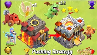 Th10 Vs Th11 3 Star Attack Strategy 2024/Th10 Vs Th11 War Attack/Pushing Strategy#th10#clashofclans