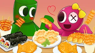 RAINBOW FRIEND MUKBANG GREEN  VS  PINK | Roblox Rainbow Friends Animation