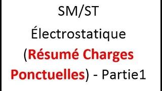 Électrostatique (Résumé Charges Ponctuelles) - Partie1