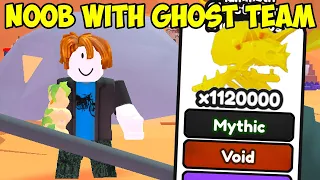 Noob With Full Team of Ghost Pets in Roblox Arm Wrestle Simulator