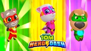 ГОВОРЯЩИЙ ТОМ ПОГОНЯ ГЕРОЕВ Соревнование   АНДЖЕЛА VS ТОМ VS ДЖИНДЖЕР Talking Tom Hero Dash