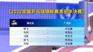 【2022全国乒乓球锦标赛男团半决赛】2022.11.5 湖北队VS广东队全场集锦
