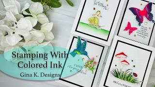 Stamping With Colored Ink | **New Release** Gina K. Designs