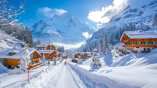 Skiing in Wengen, Switzerland 🇨🇭⛷️ (along Swiss chalets!)