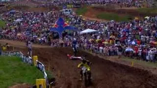 2013 Muddy Creek 450 Moto 1: Trey Canard Crash