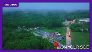 Drone video shows tornado damage