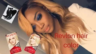 How to color a weave| black to blonde using Revlon color | South African youtuber