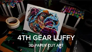 Drawing 4th Gear Luffy | Paper cut art | Drawing anime